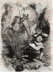 Astolfo fa fuggire Caligorante - incisione del 1851 da 