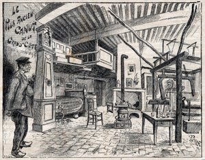 Atelier di Canut a Lione - il più antico canut del Grand Cote dal 1814 incisione in "Le Progres illustré" del 1895 da Unknown artist