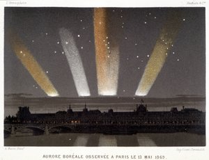 Aurora Boreale osservata a Parigi il 13/05/1869 - in "Magnetismo ed Elettricità" di Amédée Guillemin