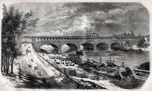 Viadotto di Auteuil (Ponte del Giorno) nel 1867 da Unknown artist