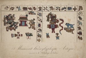 Manoscritto geroglifico azteco nella biblioteca Vaticana da Unknown artist