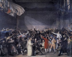 Bailly legge il testo del Giuramento della Pallacorda il 20 giugno da Unknown artist