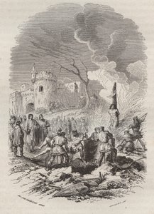 Baldovino V, Conte delle Fiandre (1012-1067) ristabilisce la polizia nei suoi stati - Incisione 1868 in 