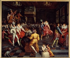 Ballo alla corte dei Valois, dipinto anonimo, XVI secolo da Unknown artist