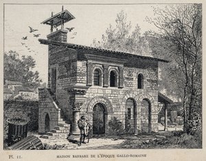 Casa Barbarica del periodo Gallo-Romano - incisione del 1889 in 