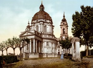 Basilica della Superga a Torino in Italia nel 1890 da Unknown artist