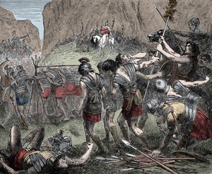 Battaglia delle Forche Caudine - Battaglia delle Forche Caudine (Furculae Caudinae) - 321 a.C. tra Romani e Sanniti durante la Seconda Guerra Sannitica da Unknown artist