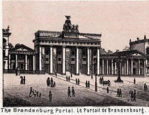 Berlino, Germania: vista del Portale di Brandeburgo in "Il mondo illustra 168 vedute" da Unknown artist