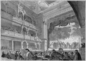 Berlino, veduta della nuova sala del Teatro Wallner ricostruita nel 1865. In 