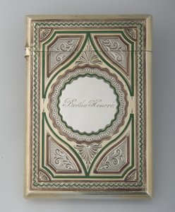 Portacarte di Bertha Palmer, ca.1865, Argento Sterling, smalto, Fabbricante sconosciuto
