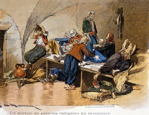 Betlemme. Un dormitorio per pellegrini al monastero. XIX secolo da Unknown artist