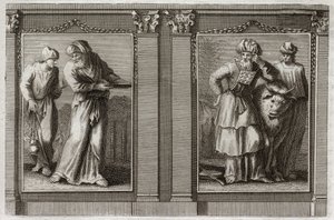 Bibbia di Royaumont, Antico Testamento: Vesti dei sacerdoti. Figura delle vesti del Gran Sacerdote e degli altri Leviti. Illustrazione del 1811