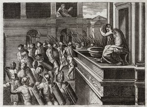 Bibbia di Royaumont, Antico Testamento: Crimine di Davide o Betsabea nel bagno. Davide vide Betsabea da lontano, la moglie di Uria l