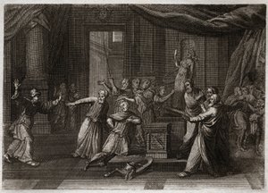 Bibbia di Royaumont, Antico Testamento: Generosità di Matatia. Matatia, padre dei Maccabei, uccide un ebreo che sacrificava agli idoli per un santo zelo della legge di Dio. Illustrazione del 1811
