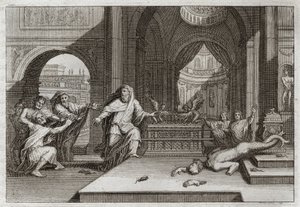 Bibbia di Royaumont, Antico Testamento: Idolo di Dagon. Illustrazione del 1811 da Unknown artist