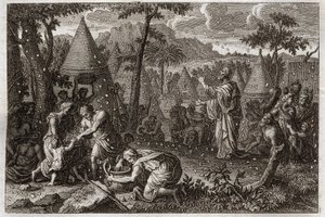 Bibbia di Royaumont, Antico Testamento: Gli ebrei nel deserto (o la raccolta della manna). Dio fa cadere la manna dal cielo per quarant