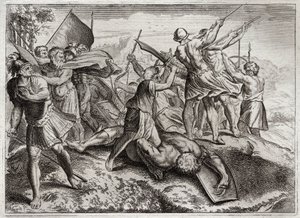 Bibbia di Royaumont, Antico Testamento: Gionata Sommo Sacerdote. Gionata (Gionatan) succede al fratello Giuda Maccabeo alla guida della rivolta contro i Seleucidi. Ottiene diverse vittorie. Diodoto Trifone alla fine lo sorprende con un tradimento e da Unknown artist