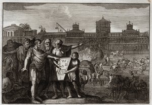 Bibbia di Royaumont, Antico Testamento: Re Ciro. Ciro II il Grande, re di Persia, e poi di Babilonia, avendo saputo che era stato predetto dai Profeti che sarebbe stato lui a ricostruire il Tempio di Gerusalemme, dà potere a tutti gli ebrei da Unknown artist
