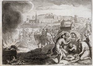 Bibbia di Royaumont, Antico Testamento: Oza colpito da Dio. Davide vuole riportare l