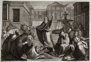 Bibbia di Royaumont, Antico Testamento: Penitenza dei Niniviti. Gli abitanti di Ninive fanno penitenza alla predicazione del profeta Giona. Illustrazione del 1811. da Unknown artist