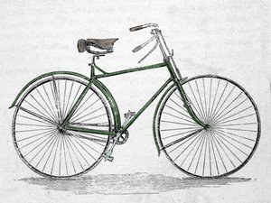 Modello di bicicletta con telaio. da Unknown artist