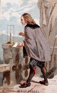 Blaise Pascal (1623 - 1662) davanti a un barometro da Unknown artist