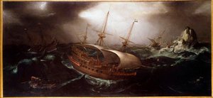 Barche nella tempesta da Unknown artist
