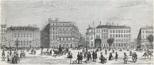 Boulevard des Italiens con il caffè de Paris, la rue Taitbout, la maison dorée, la rue Lafitte, il caffè Riche e la rue Lepelletier - Incisione in "Tableau-de-Paris" di Edmond Texier 1852