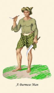 Uomo birmano con coltello o Dha
