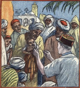 Campagna del Marocco: "Seance de vaccination par les troupes de l