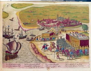 Cattura del forte di Brielle nel 1572 Olanda. Incisione del XVII secolo da Unknown artist