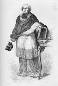 Cardinale Etienne-Charles de Lomenie de Brienne - Etienne de Lomenie de Brienne (1727-1794), prelato e politico francese - incisione da "L