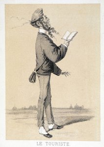 Caricatura di un turista inglese intorno al 1866. da Unknown artist