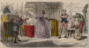 Affare della collana, il processo (1785-1786): Jeanne de Valois-Saint-Remy, Contessa de La Motte (1756-1791) davanti al Parlamento di Parigi. Incisione del XIX secolo da Unknown artist