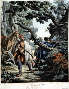 Ceceni in agguato in una foresta del Caucaso, inizio XIX secolo da Unknown artist