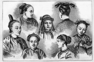 Moda e acconciature cinesi nel XIX secolo. da Unknown artist