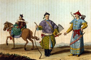 Mandarini militari cinesi di epoche diverse - in "Le costume ancien et moderne" di J. Ferrario, ed. Milano da Unknown artist