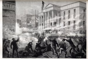 Rivolte al tribunale di Cincinnati del 1884 - una rivolta iniziata dopo un verdetto di omicidio colposo dopo un noto processo per omicidio, 28 marzo 1884