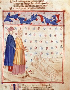 Cerchio dei Traditori: Dante e Virgilio incontrano Ugolino della Gherardesca, tiranno di Pisa e condannato per tradimento alla patria, che batte la testa dell