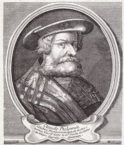 Claudio Tolomeo (ca. 90 - ca. 168), astronomo, matematico e geografo greco. Incisione del XIX secolo da Unknown artist