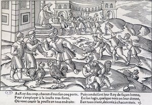 Combattimento di galli, XVI-XVII secolo da Unknown artist
