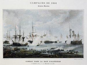 Combattimento nella Baia di Algesiras da Unknown artist