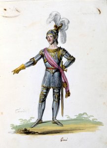 Costume per il personaggio di Tancredi disegnato da Gironi per l