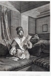Costumi e ritratti: Seyd Moustafa Pasha ferito nella battaglia di Abouqyr (Aboukir) in 