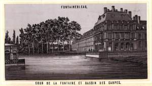Corte della fontana e bacino delle carpe di Fontainebleau (Senna e Marna, regione dell