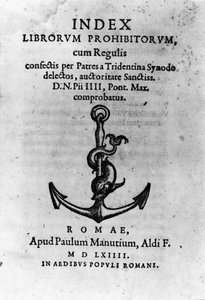 Copertina di "Indice dei Libri Proibiti", Roma