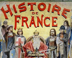 Copertina del libro "Histoire de France" con personaggi storici da Unknown artist
