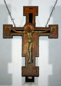Crocifissione Anonimo dipinto su legno sul retro di una croce. XV secolo Varazze, Cappella del Castello Invrea Italia