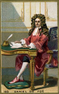 Daniel De Foe o Defoe (1660 - 1731) scrittore e pamphlettista inglese. Cromolitografia del XIX secolo da Unknown artist