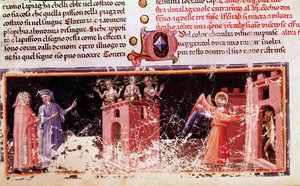 Dante e Virgilio alla porta di Dite controllata dalle furie (canto 9 dell